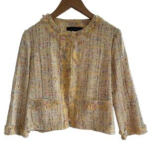 ZARA PASTEL YELLOW TWEED JACKET